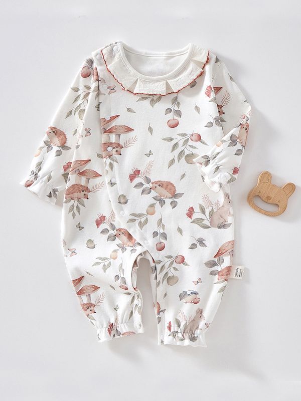 婴儿连体衣ins纯棉秋季女宝宝衣服新生宝宝外出爬服婴儿衣服哈衣