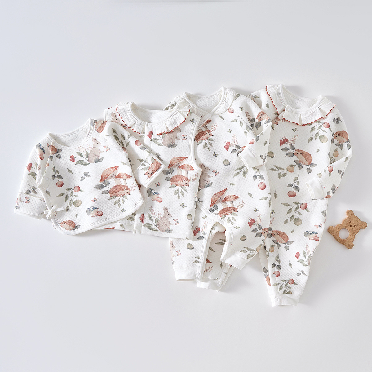 婴儿半背衣新生儿上衣出生衣纯棉保暖春秋薄棉宝宝满月衣服0-3月