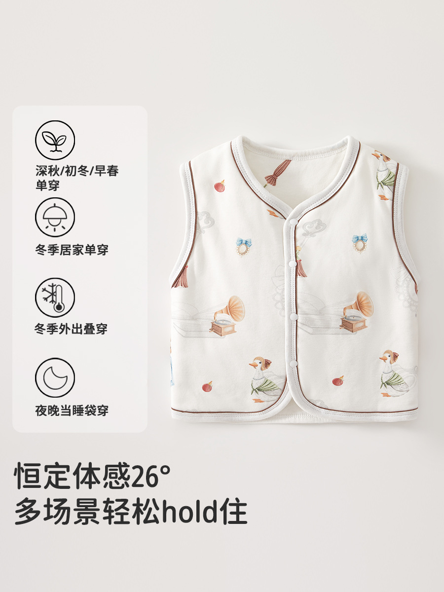 婴儿马甲秋冬外穿男女宝宝背心马夹保暖夹棉新生儿衣服儿童坎肩