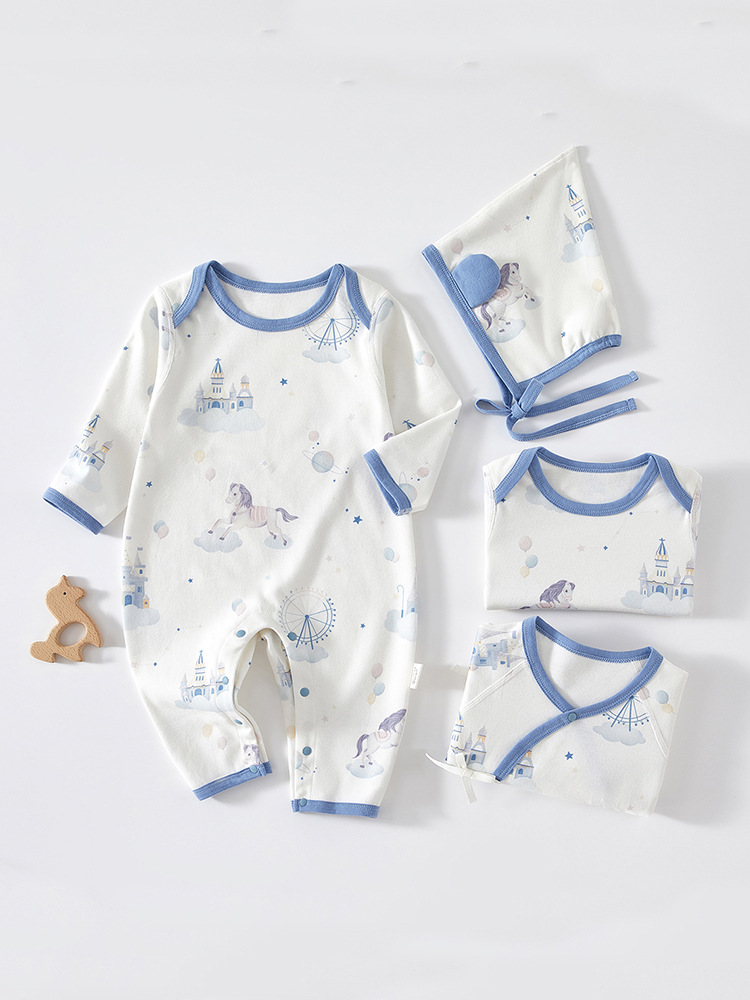 婴儿连体衣春秋款新生儿衣服男女宝宝纯棉婴幼儿长袖哈衣爬服睡衣